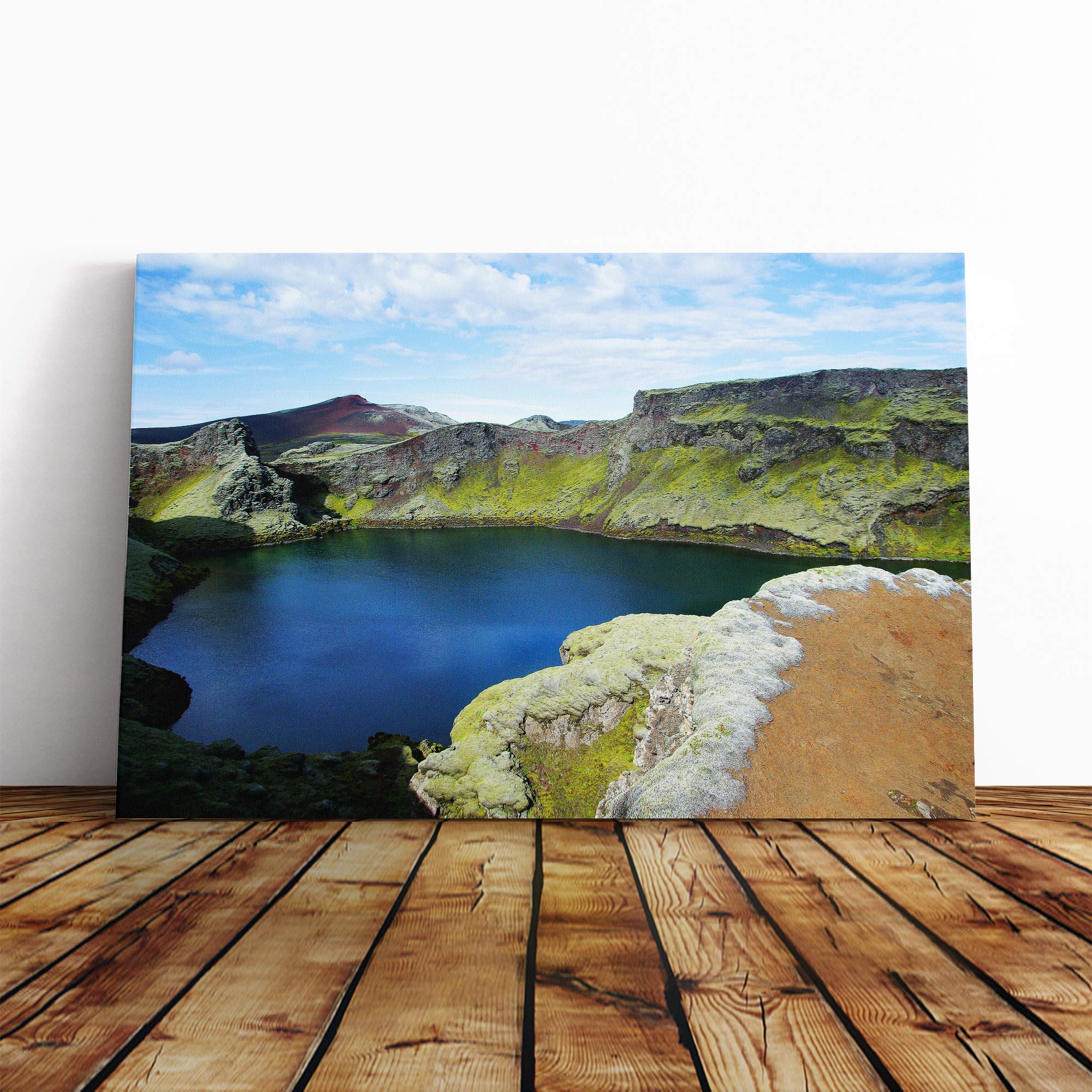 Landscape Lake in Iceland Canvas Print | Gallery Wrapped 30mm Frame Wall Art | 20x14 inches | Ready to Hang | Modern Landscape Picture | Living Room Bedroom Lounge Office