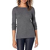 Amazon Essentials Women's Lightweight Ribbed Long-Sleeve Boat Neck Slim-Fit Sweater