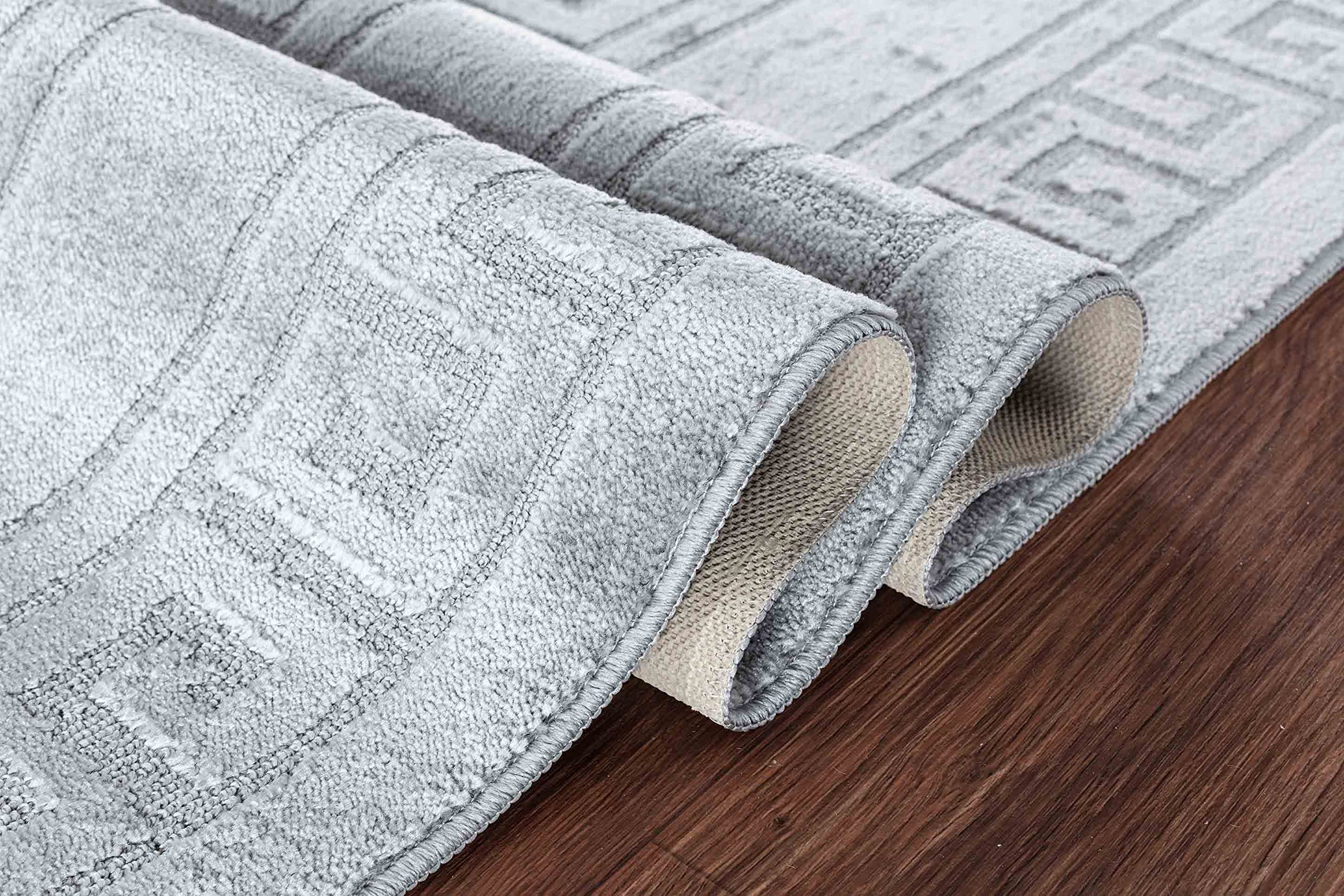 GULLAMBO Door Mat - Non Slip Door Mats Indoor Washable For Tiles Lino lamination Wood Flooring - Washable Front Door Mat Inside, Super Absorbent - Kitchen Door Mats Rugs (Grey Greek, 40cm x 60cm) — image 1