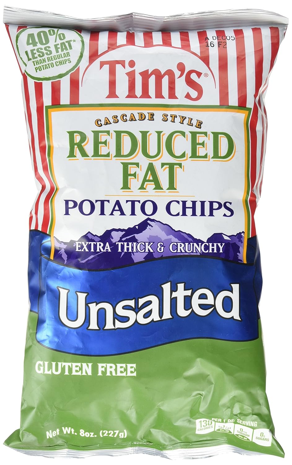 Tim's Cascade Style Potato Chips, Unsalted, 8 Ounce Prime