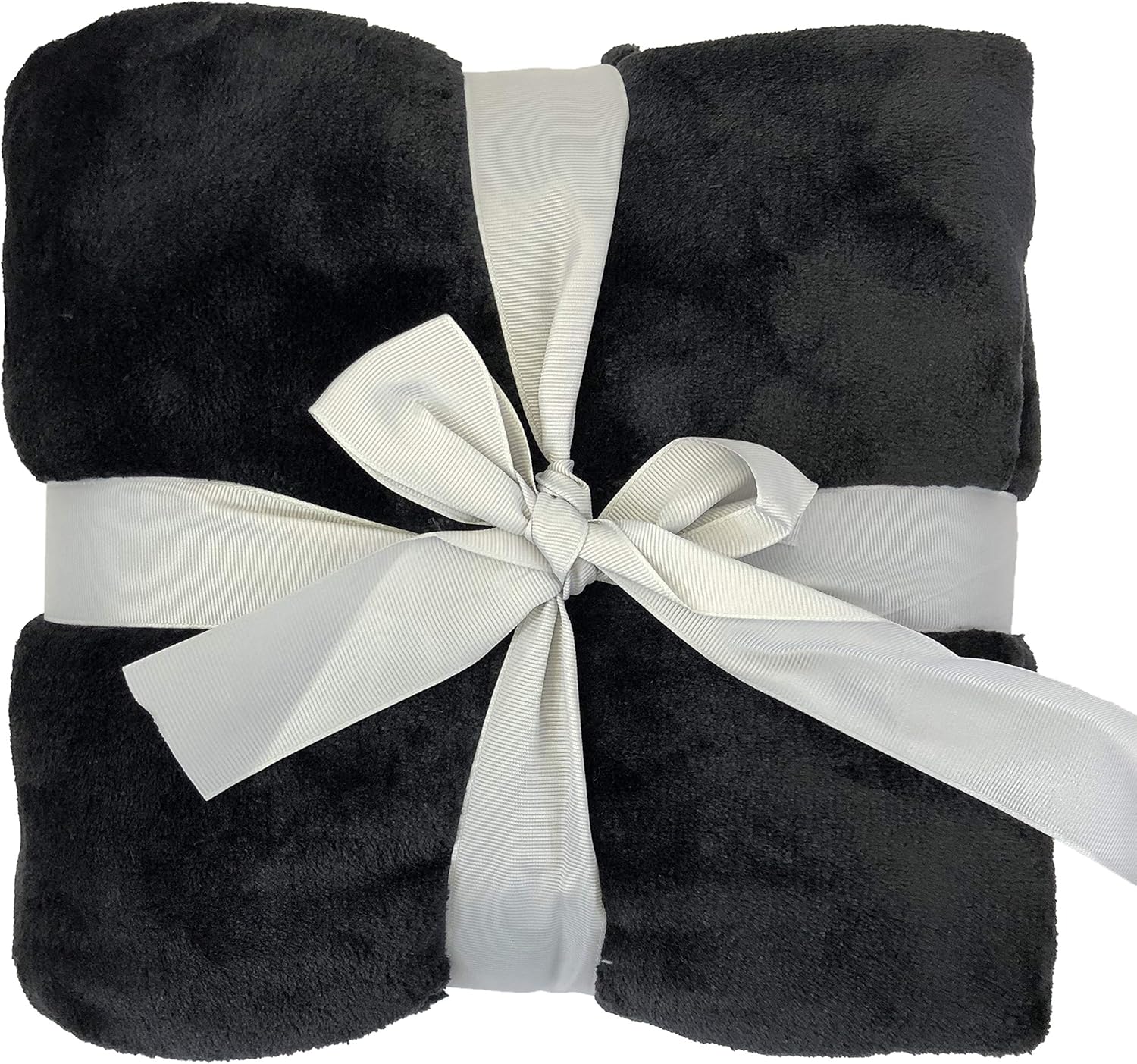 Allgala 60x45 Super Soft Flannel Plush Light Weight Throw Blanket-Black-BLK82306