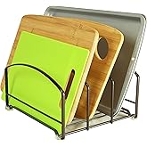 Deco Brothers Cookware Organizer Rack for Kitchen Cabinet, 3 Slot Holder, Bronze