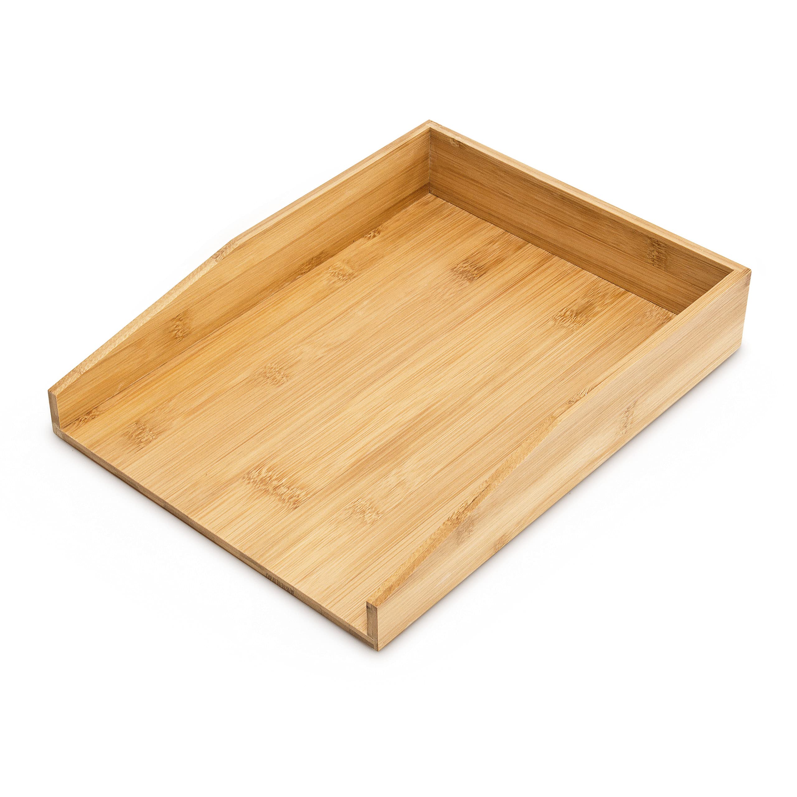 Relaxdays letter tray bamboo, desk tray for A4 paper, documents, documents, HxWxD: 6 x 25 x 33 cm, natural