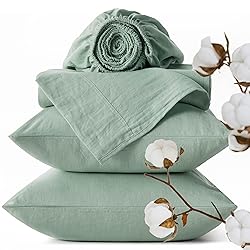 Bedsure Linen Sheets - Queen Size Bed, Blend from
