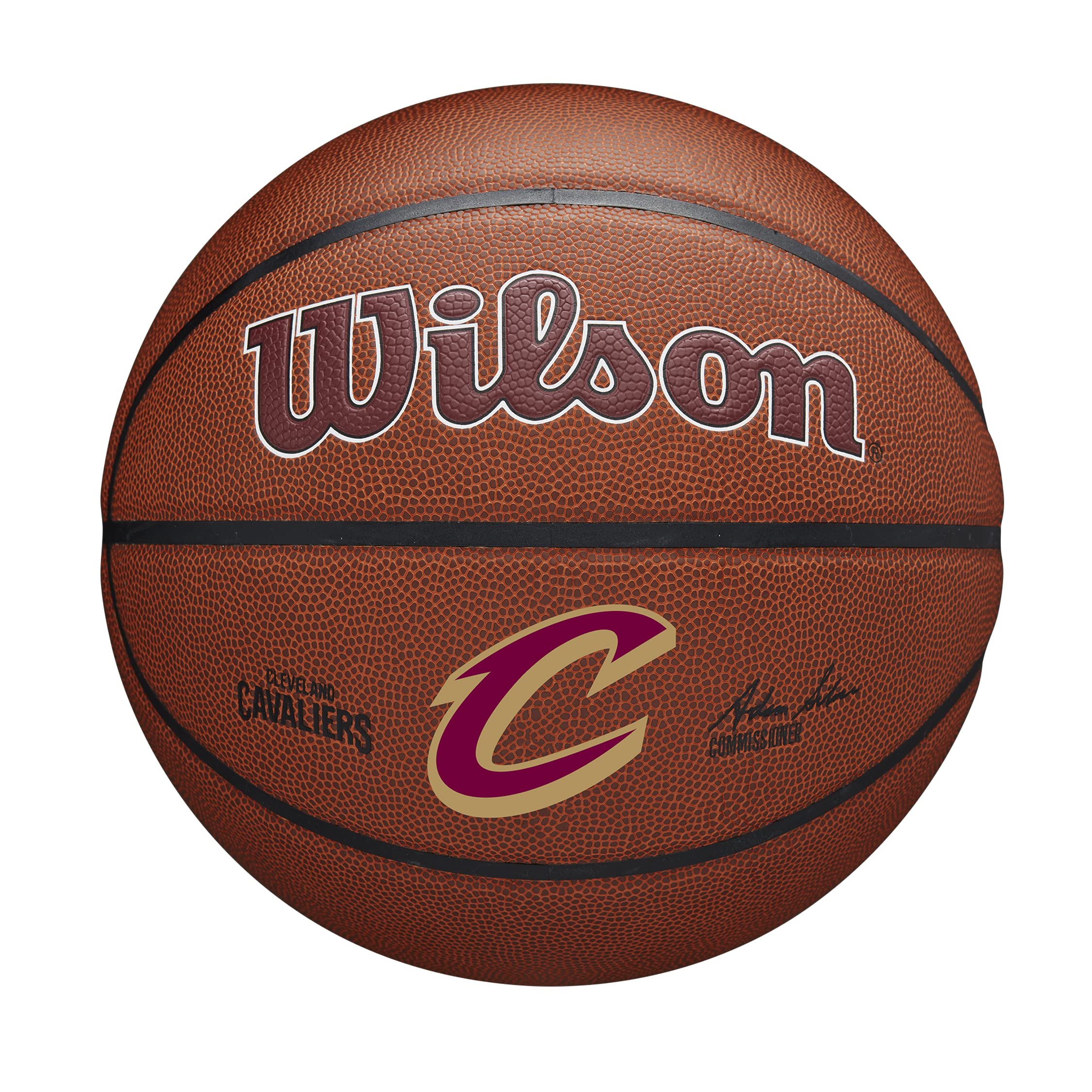 Wilson Basketball, NBA Team Alliance, Cleveland Cavaliers, Outdoor and Indoor, PureFeel Cover, Size: 7, Brown