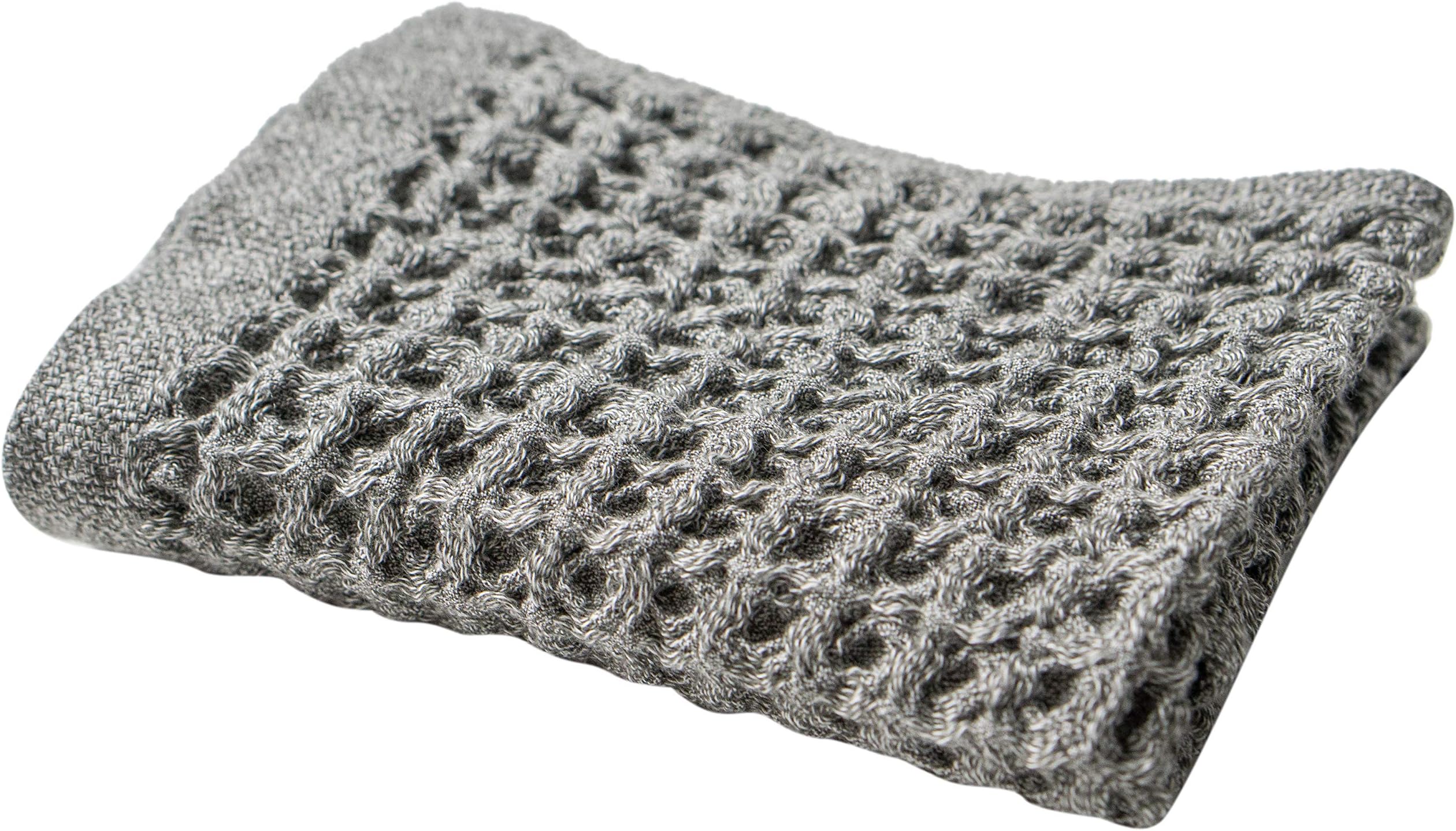 Nutrl Home Waffle Weave Washcloth Towel - Antimicrobial 100% Supima Cotton (Grey, 13 x 13 Inch) Premium Luxury Wash Cloth Towels - Perfect for Hotels, Travel, Bathrooms, Spa, and Gym