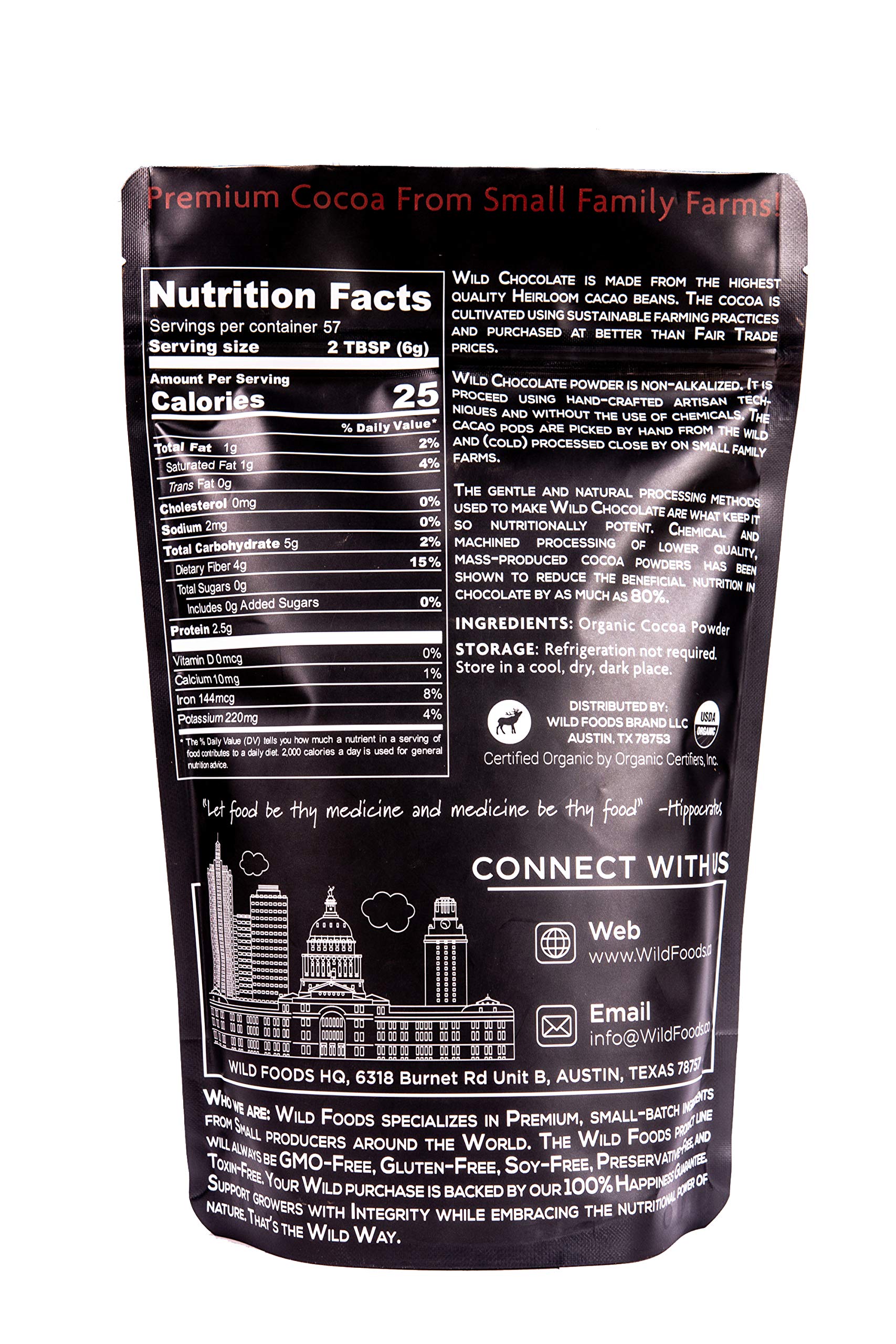 Raw Organic Cacao Powder, Handcrafted, SingleOrigin, NonAlkalized