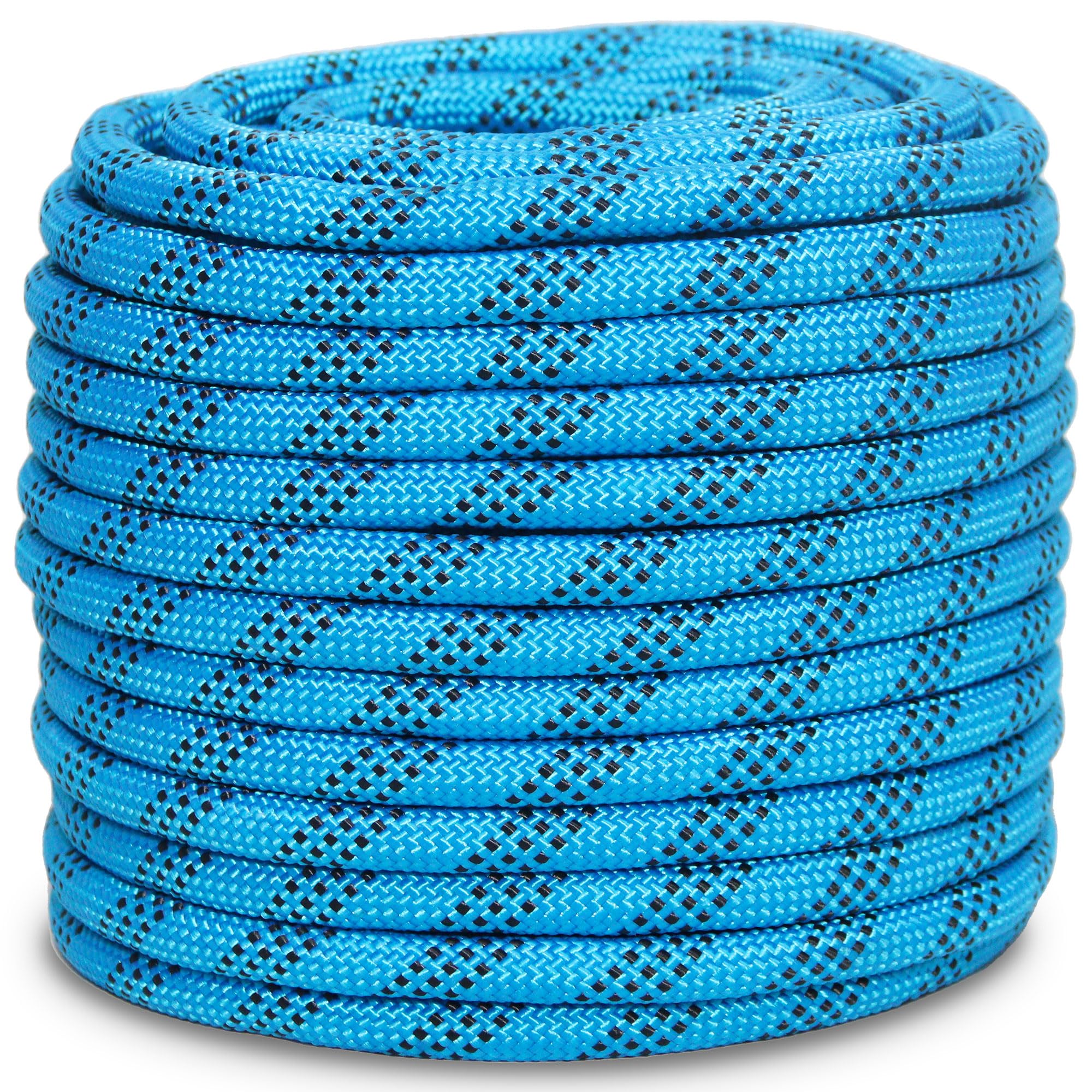 Photo 1 of 1/2 Inch 150ft Double Braided Polyester Arborist Rope, Heavy Duty Nylon Rope for Anchor, Tree Work, Cargo, Pulling, Sailing (Blue)