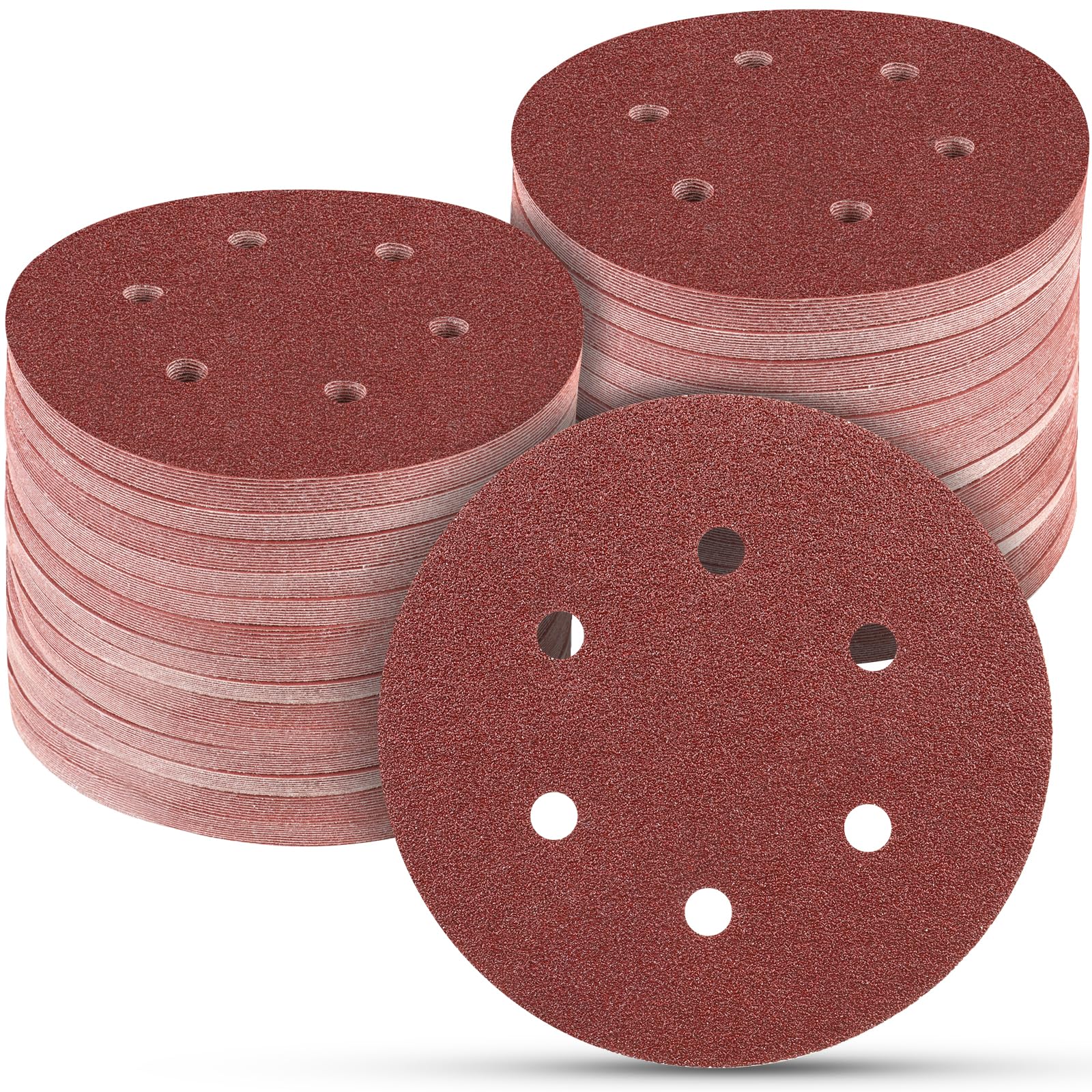 Photo 1 of 100 PCS 6 Inch Sanding Discs 60 Grit, 6 Hole Hook and Loop Sandpaper, Round Orbital Sand Paper Discs for Sander