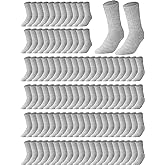 Haysandy 150 Pairs Women Men Socks Bulk Crew Unisex Casual Soft Cotton Socks Athletic Dress Socks for Homeless Gift