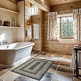 Homespice Flint Hill Jute Braided Rugs 27x45 - Gray Country Kitchen Rugs for Primitive Decor