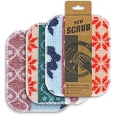 Amarelle GEN II Dish Washing Scrubbers (3-Pack), Made in Green Kitchen Scrubbers for Dishes, Non Scratch Pot &amp; Pan Scrubber, Dual-Sided Heavy-Duty Scouring Pads, Reusable (Nordic Folk)