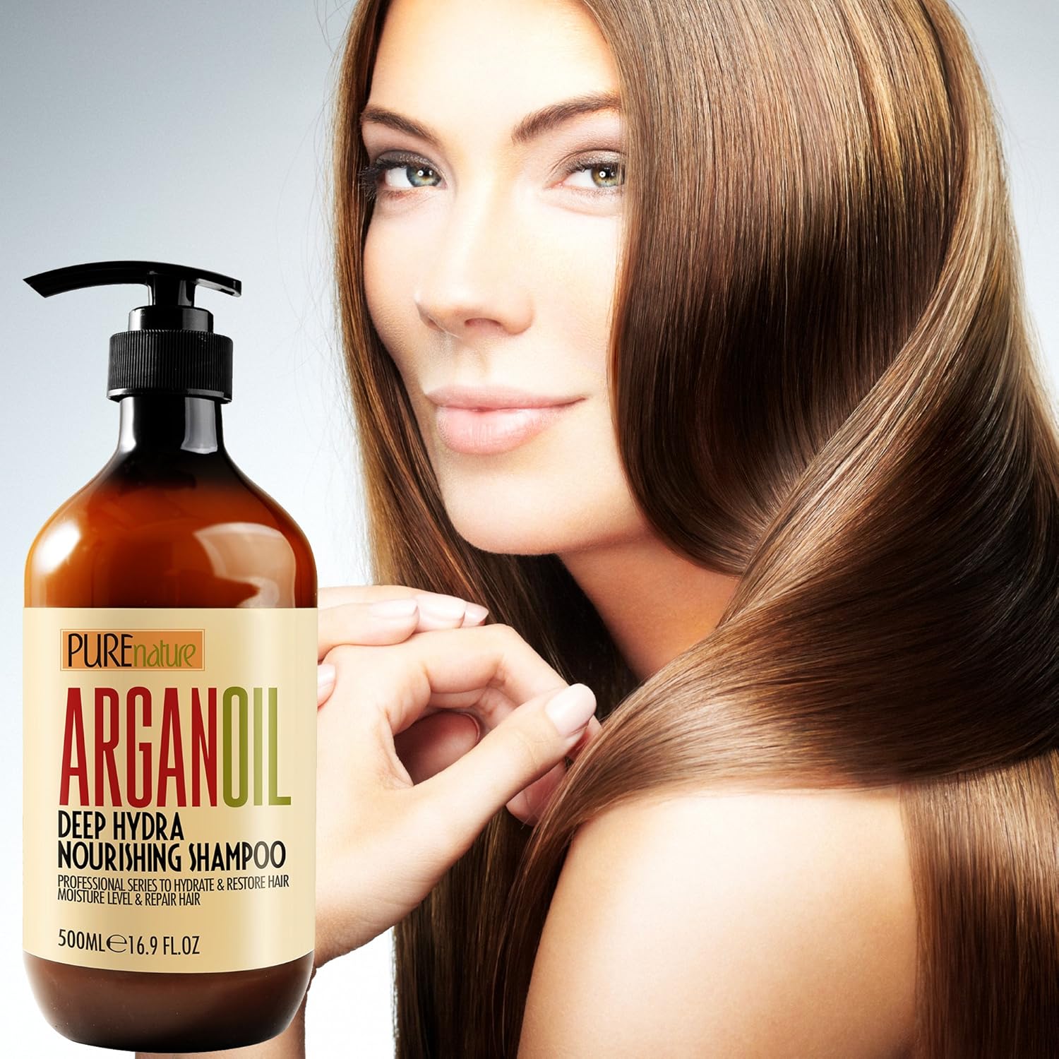 Moroccan Argan Oil Shampoo SLS Free Sulfate Free, for Damaged, Dry, Curly or Frizzy Hair - Thickening for Fine / Thin Hair, Good for Color and Keratin Treated Hair : Beauty
