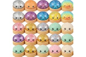 Glitter Dumpling Squishy Jumbo, Sparkle Real Super Rare Glitter Dumpling Squishy Bao Bun, Easter Gift for Teens Adults Kids (