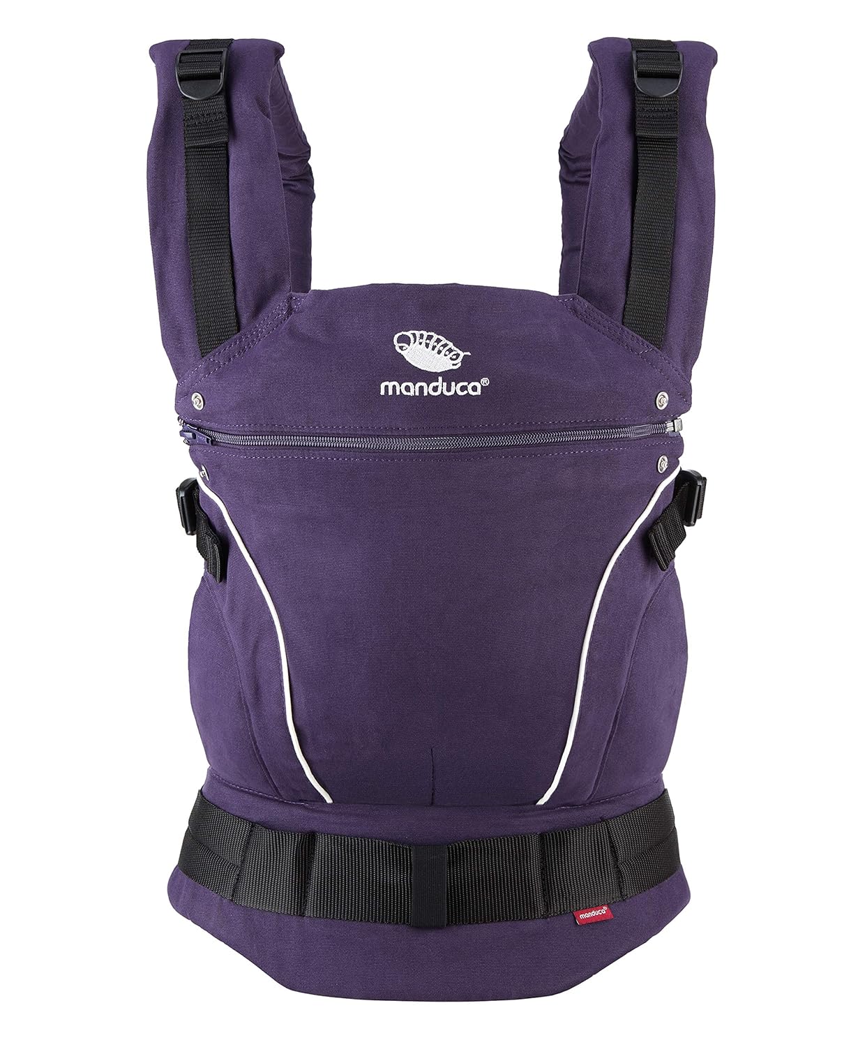 manduca First Babytrage > PureCotton Purple < Baby- und Kindertrage aus Bio-Baumwolle (Soft & Fusselfrei) Bauch- Hüft- und Rückentrage für Kinder von 3,5 bis 20kg, lila