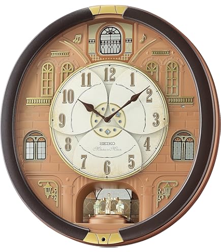 Amazon.com: Seiko Clock RE567G Wall Clock, Karakuri Clock, Radio