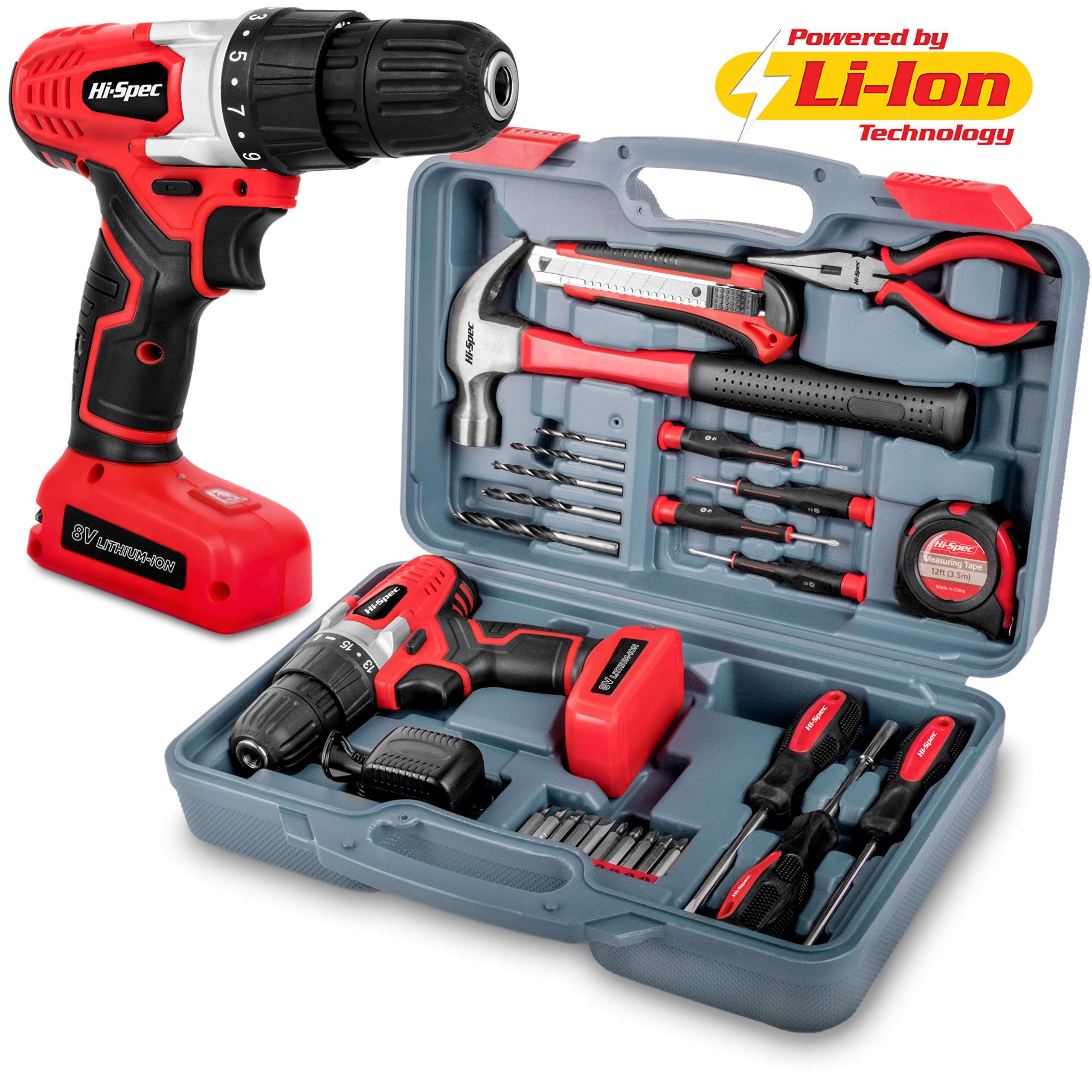 800mAh NiMH Battery HiSpec 18V Electric Power Cordless Drill Driver 16 Position Keyless Chuck