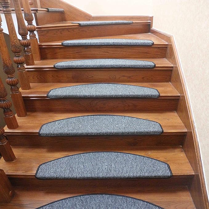 Qingbei Rina Carpet Stair Tread Mats, NonSlip Indoor Stair Protectors