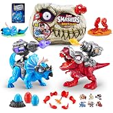 Smashers Dino Island T-Rex Battles (Red Version) by ZURU 50+ Surprises Boys Collectible Dinosaur T-Rex Triceratops Surprise Slime Sand Compounds Discovery