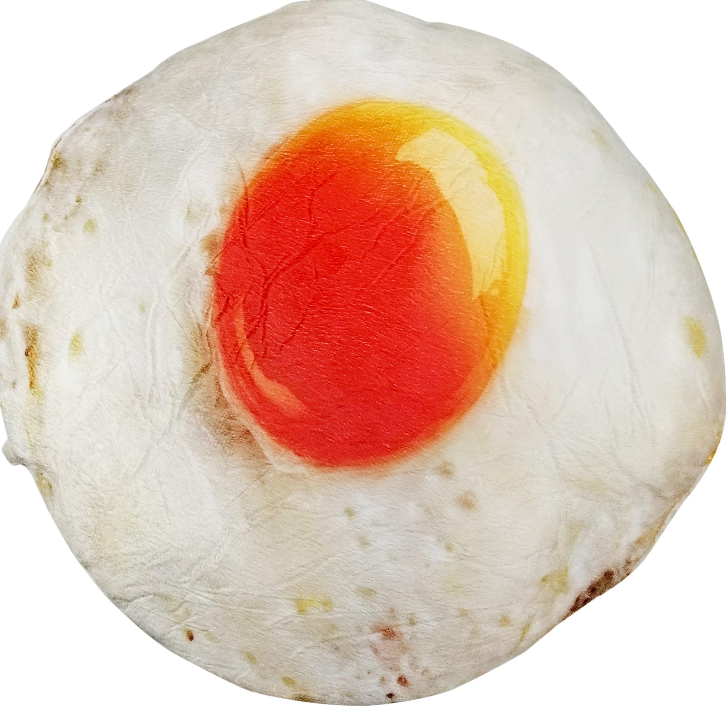 Soft Food Plush Novelty Throw Pillows Funny Junk Food Stuffed Plush Pillow - Housewarming, White Elephant Prank Party Gifts Pillow Collections (Sunny Side Up Fried Egg)