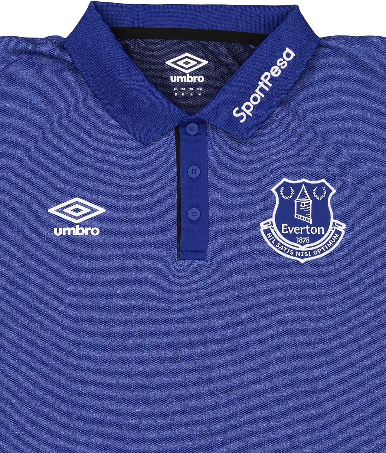 Umbro Men's Premier League Everton F.C. Training Polo Shirt, Sodalite Blue/Electric Blue : Clothing