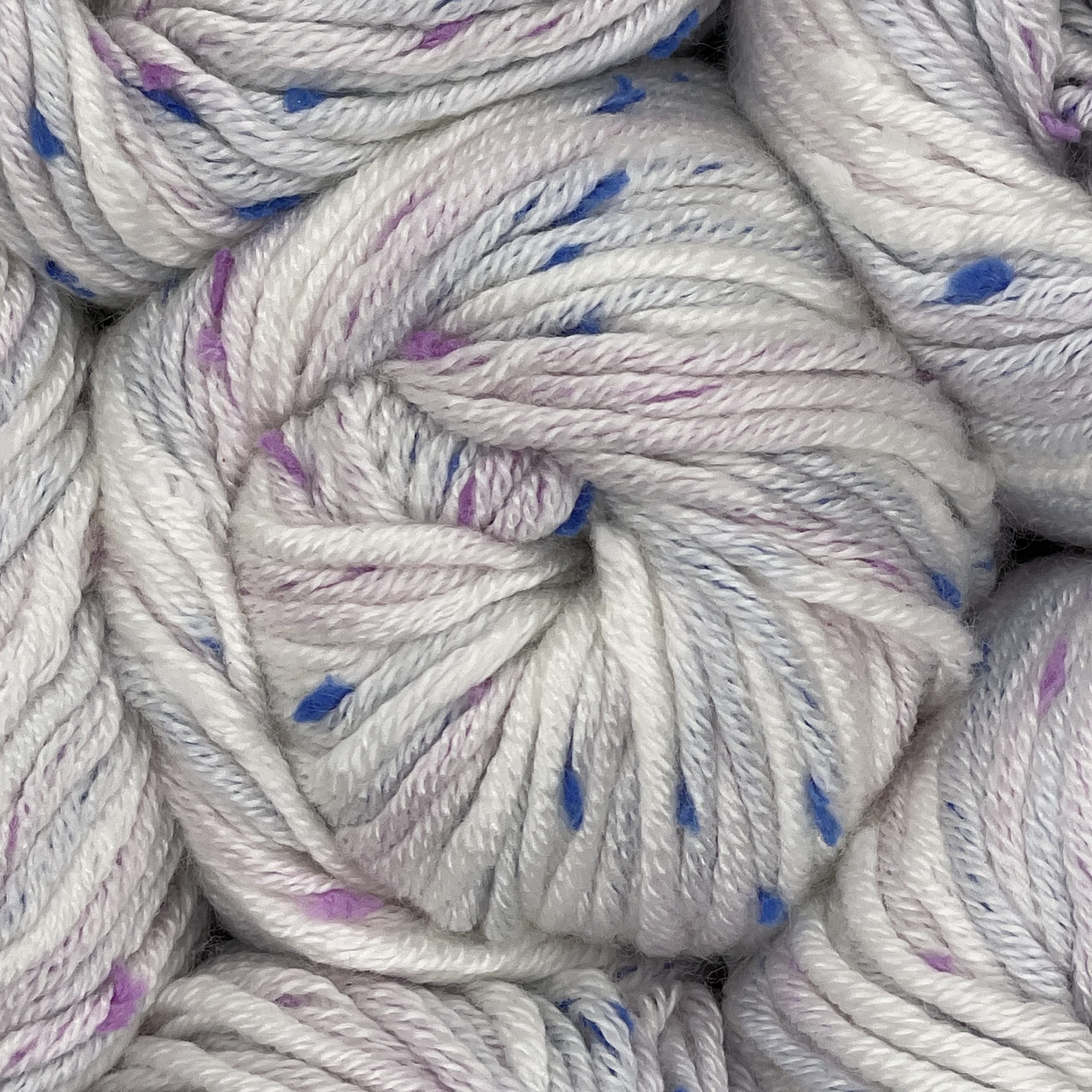 KnitPal Tweed Twinkles Baby Speckled Yarn for Knit and Crochet Blankets, 8 skeins, 632 metres/400 Grams, DK Light Worsted #3 (Powder White) — image 1