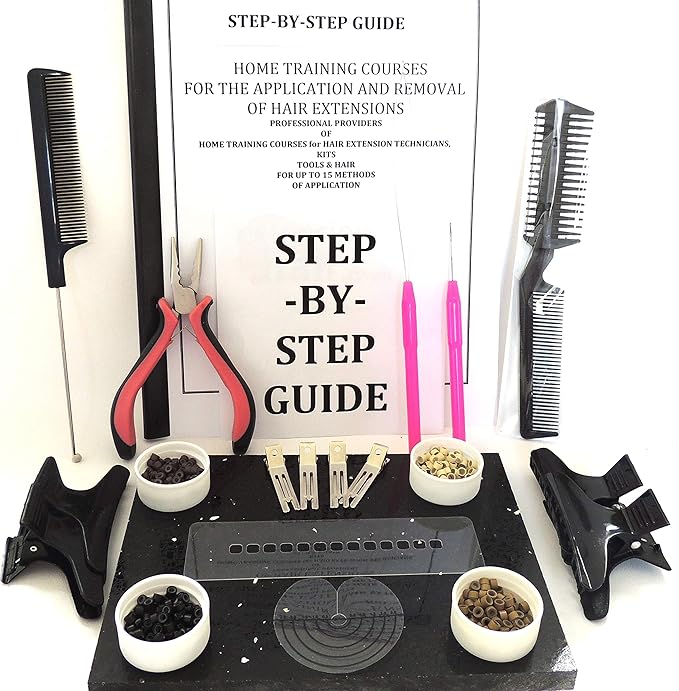 Micro Ring, Micro Bead, Hair extension home training kit with tools and