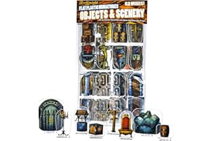 Arcknight Flat Plastic Miniatures: Objects and Scenery; 62 Unique Background-Themed Minis for DND 5e and Pathfinder; Affordable, Skinny Figurines for Dungeons and Dragons and Other Tabletop RPG Games