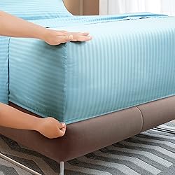 ROYALE LINEN Striped Bed Sheet Set - Brushed