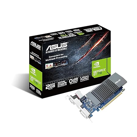 ASUS NVIDIA GeForce GT710-SL-2GD5-BRK Grafikkarte (Nvidia, PCI-E 3.0, 2GB DDR5 Speicher, 1xHDMI, 1xDVI)
