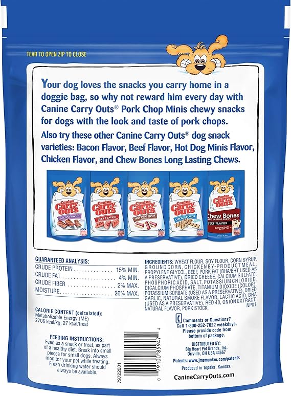 Amazon Com Canine Carry Outs Dog Treats Pork Chop Minis 25
