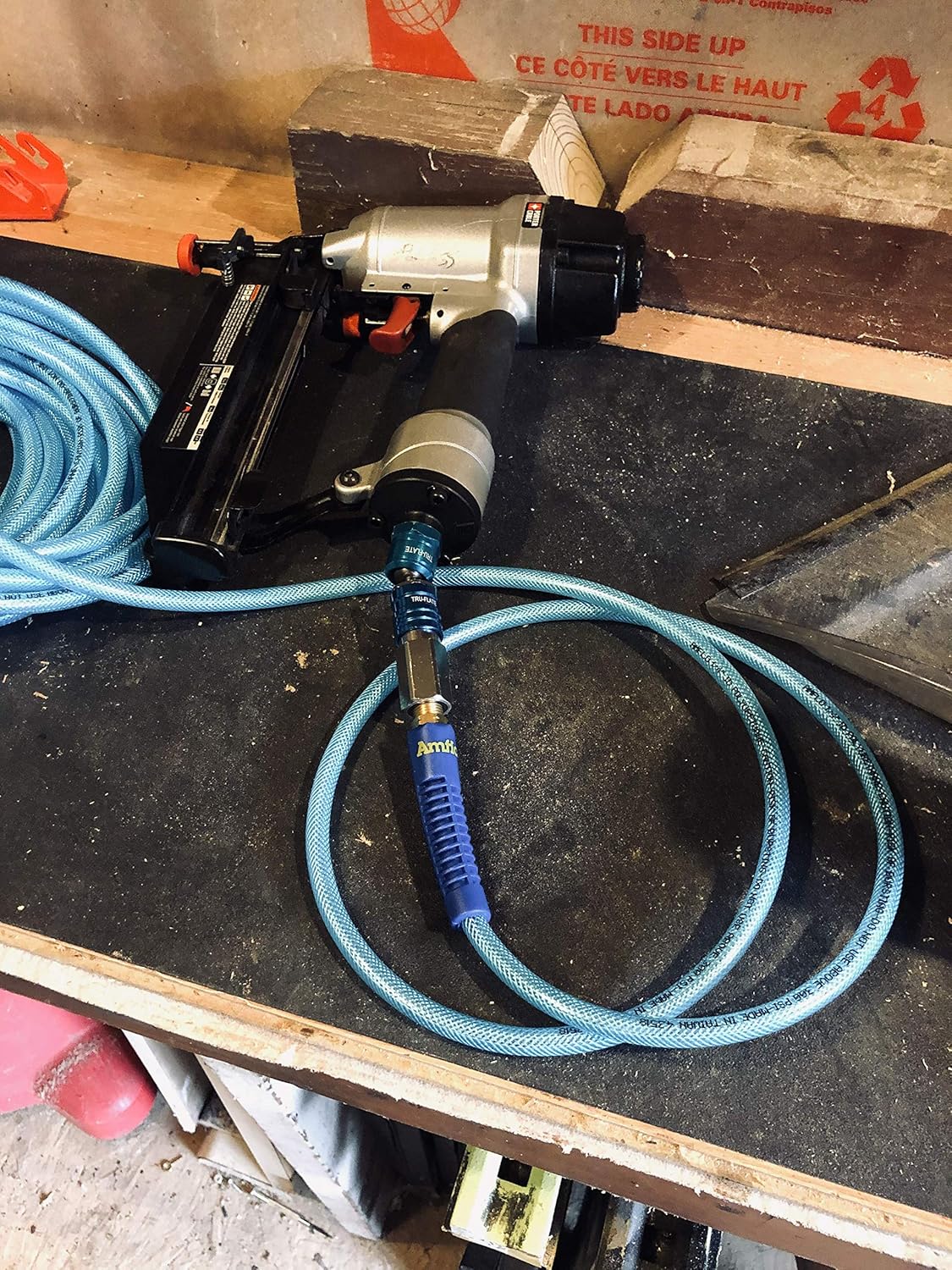 Plews & Edelmann Amflo 12-25E Polyurethane Air Hose - Non-marring, Smooth Finish, Easy to carry, Lightweight, Cold Weather Flexible, Great Indoors or Out, 1/4" X 25', Blue, 25 ft: Air Tool Hoses: Industrial & Scientific