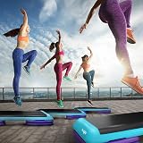 Yes4All NXP1 Adjustable Aerobic Step Platform with 4 Risers Teal Purple view 7