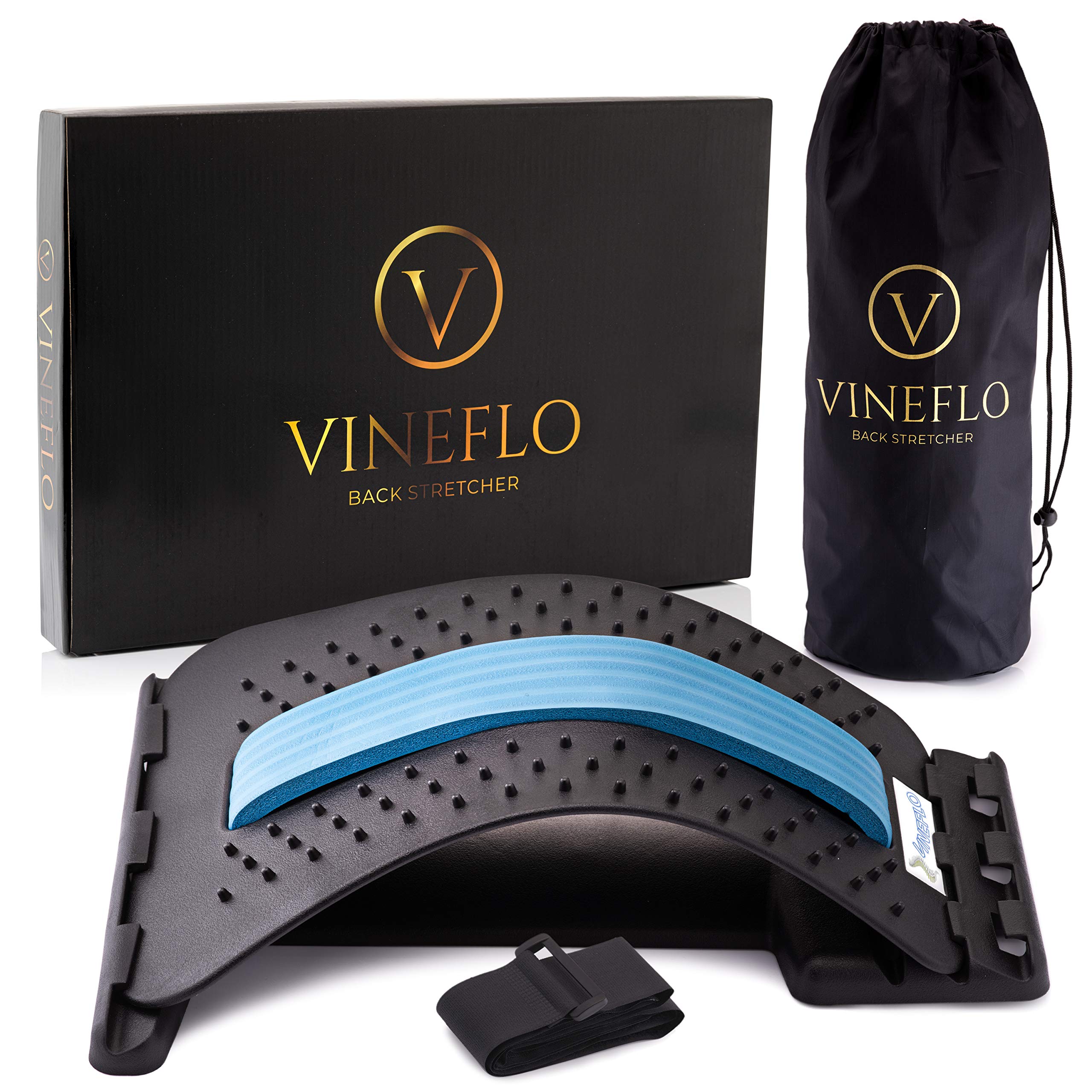 Vineflo Back Stretcher - Lower & Upper Back Massager for Spinal Pain Relief, Posture Support
