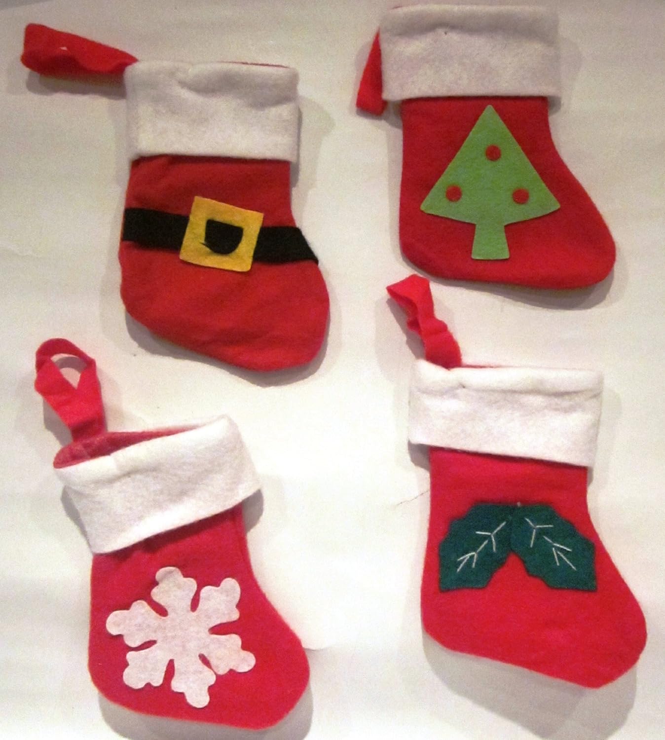 Set of 4 Mini Felt Christmas Stockings Amazon.co.uk Kitchen & Home