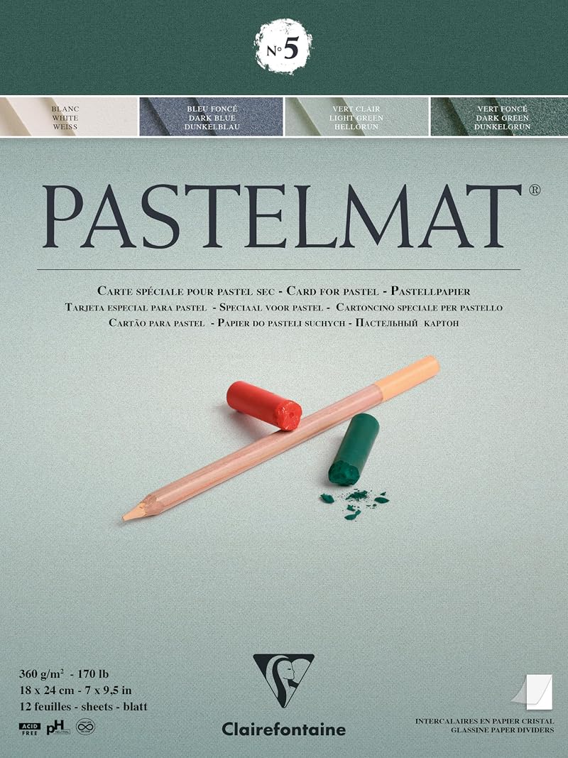 Clairefontaine Pastelmat Pad No.5 12 Sheets 360gsm 18x24 Assorted