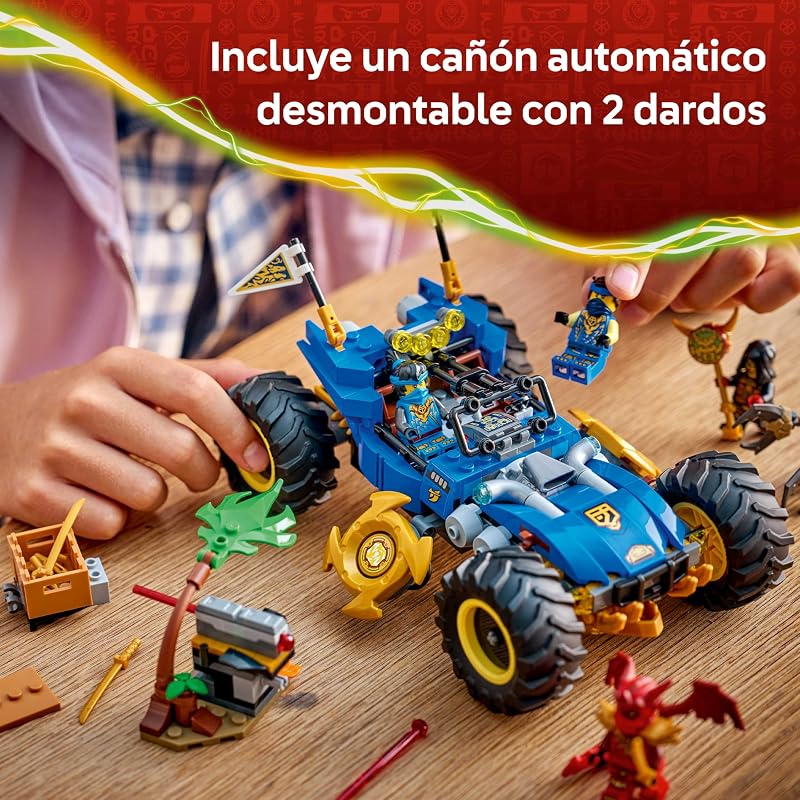 Ninjago 2in1 Carro Transformável do Jay - Camião com 5 Minifiguras Inc. Kai e NYA - Ninja Inc. Armas Shuriken, Espadas Catana Toy - Presente para crianças de 8+ anos e fãs da série - 71856