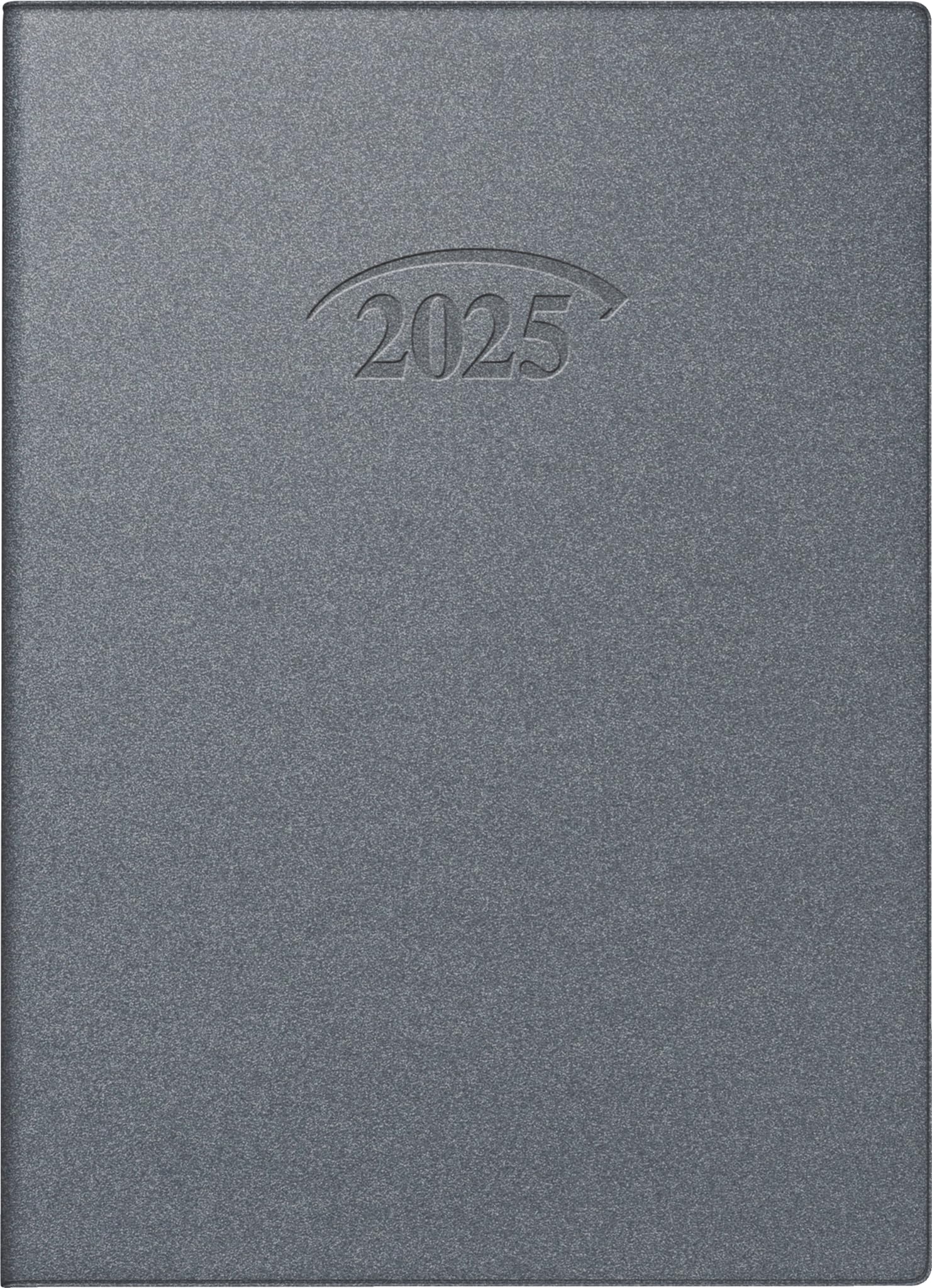 BRUNNEN Artistico 736 (2025) Pocket Diary 1 Page = 1 Day A6 368 Pages Plastic Cover Artistico Silver