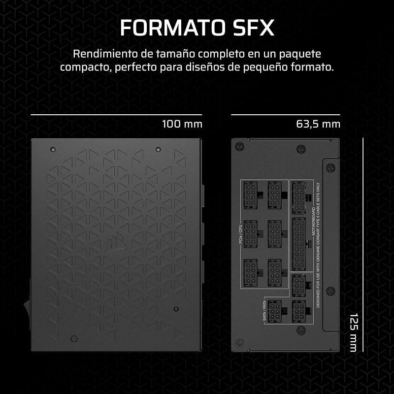 SF1000 (2024) Fonte de Alimentação ATX Totalmente Modular de Baixo Ruído 80 Plus Platinum – Compatível com ATX 3.1 – PCIe 5.1 Ready - Preto