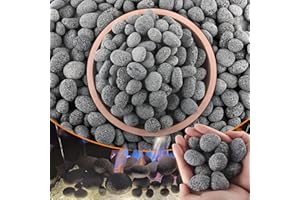CJGQ 18 Lb Lava Rocks for Fire Pit,1"-2" Natural Pebbles Tumbled Lava Rock,Round Fire Pit Rocks for Portable Fireplaces Propane Gas Fish Tank Landscaping Garden Decoration