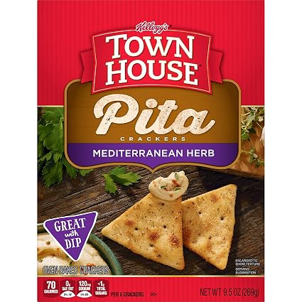 Town House Pita Oven Baked Crackers Mediterranean Herb (030100784678)