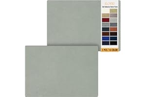 ILOFRI Fabric Couch Repair Patch Self Adhesive 8x11 inch 2PCS, Velvet Microfiber Flannel Sofa Repairing for Upholstery, Furniture, Loveseat, Car Seats, Office Chair, Cloth, Carpet - Light Gray