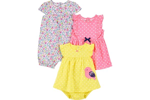 Simple Joys by Carter's baby-girls 3-pack Romper, Sunsuit and DressRomper