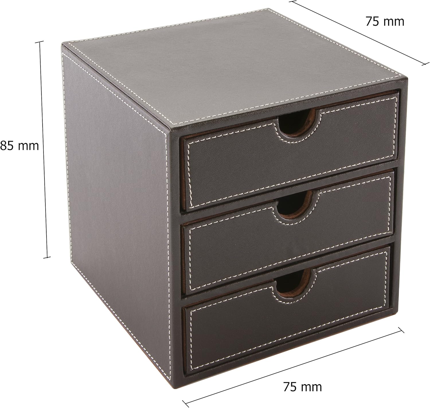 Osco Faux Leather 3 Drawer Cube Brown Amazon Co Uk Office Products