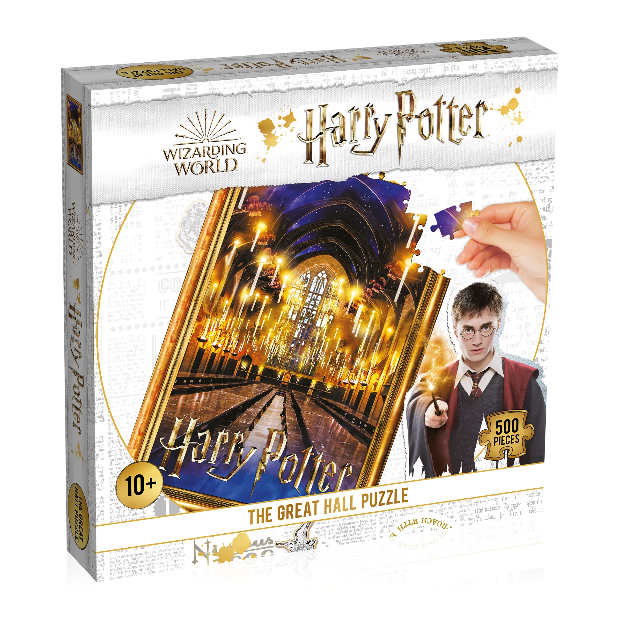 Winning Moves Harry Potter Great Hall 500 Piece Jigsaw Puzzle Game, Own a piece of Wizarding history depicting the Great Hall, Great gift for witches, wizards and muggles aged 10 plus