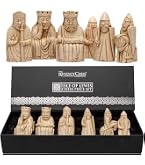 Luxury Isle of Lewis - Juego de ajedrez con peso y fieltro, tablero de chapa de nogal y arce de 15.7 pulgadas con protectores de goma, incluye reglas, folleto de la isla Luxury Isle of Lewis - Juego de ajedrez con peso y fieltro, tablero de chapa de nogal y arce de 15.7 pulgadas con protectores de goma, incluye reglas, folleto de la isla