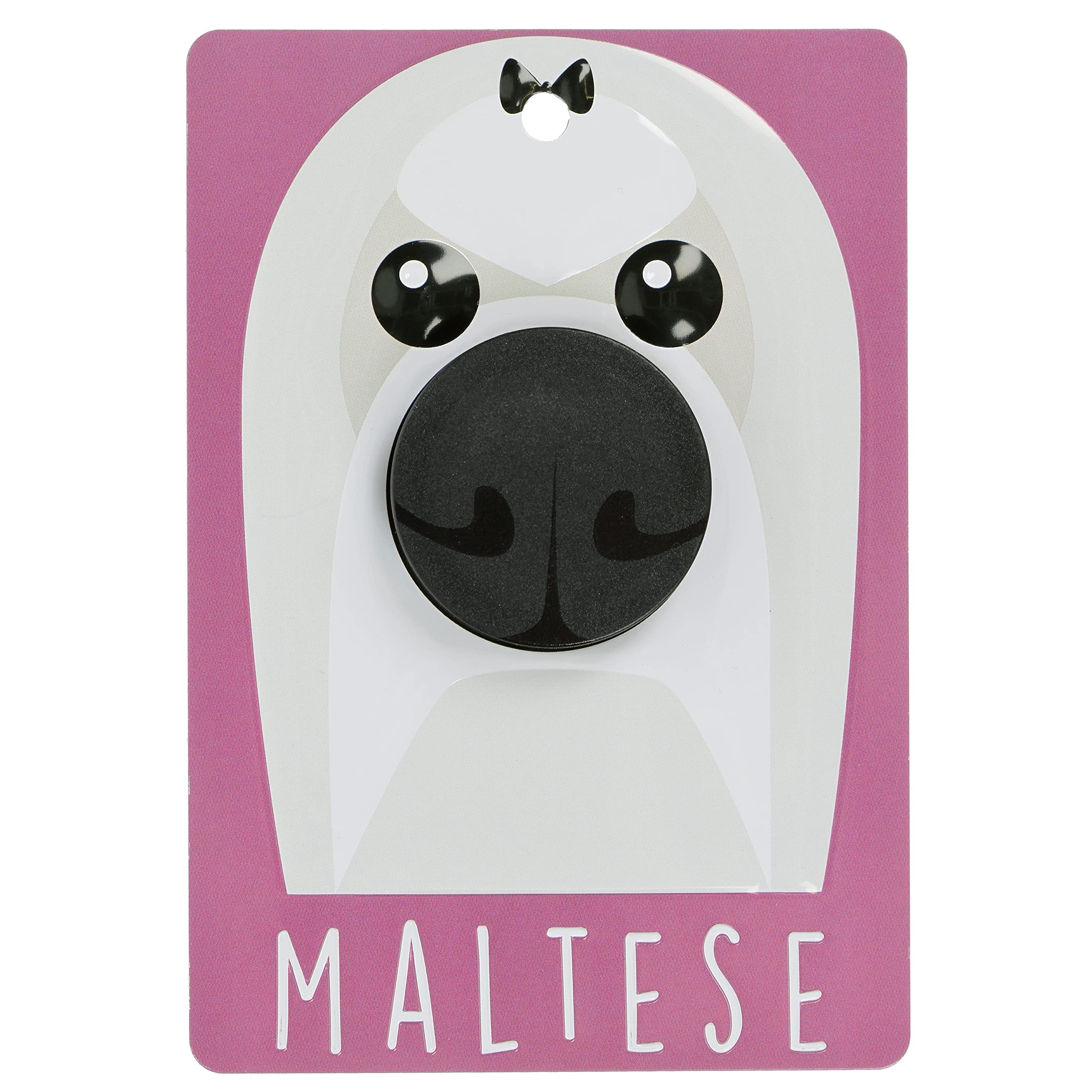 Pooch Pals Maltese Dog Lead Holder Wall Mounted Plaque Pop-Out Hook Hanger