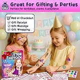 PURPLE LADYBUG Glitter Tattoo Kit for Kids 9 Colours 175 Designs Safe Temporary view 2
