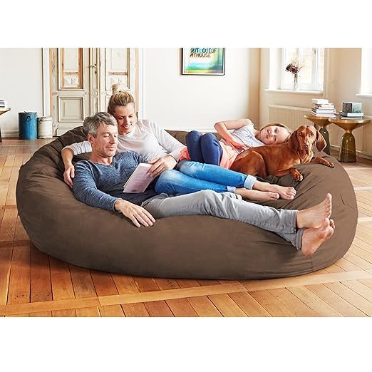 Amazon Lumaland Luxury 7 Foot Bean Bag Chair with Microsuede
