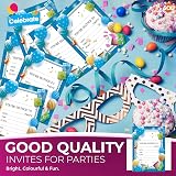 SOL 28 Blue Party Invitations with Envelopes Kids Write On RSVP For All view 6